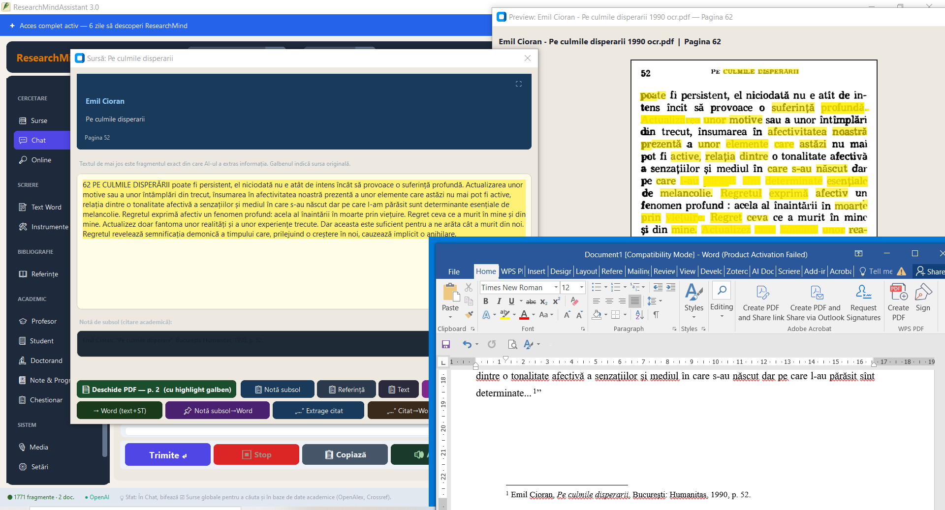 Export Word în 1 click